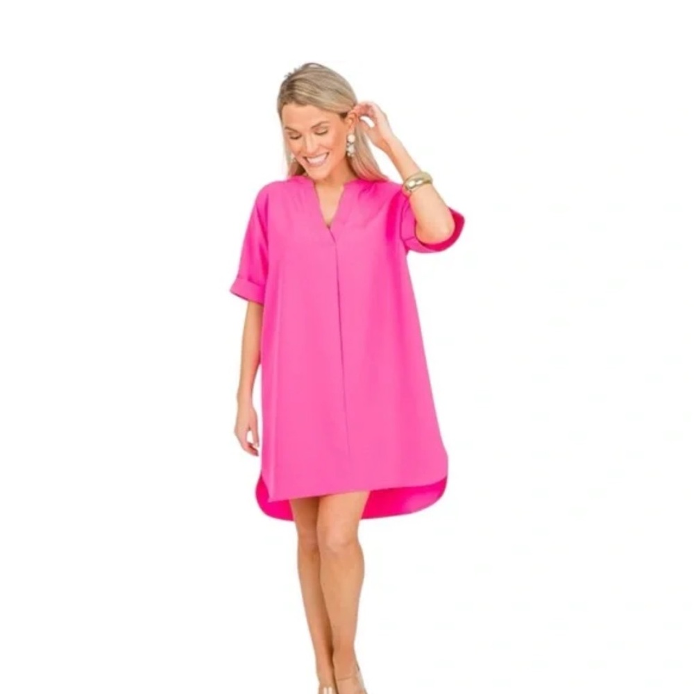 Glam Pink Shift Dress- glam- size L